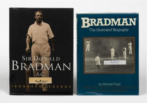 SIR DONALD BRADMAN: Two volumes relating to Sir Donald Bradman, both with applied signatures of Sir Donald Bradman