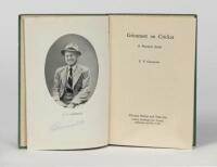 CARRIE GRIMMETT: Grimmett on Cricket by C V Grimmett signed by Clarrie Grimmett