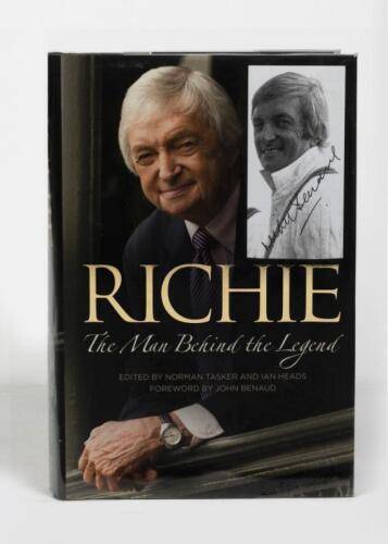 RICHIE BENAUD: 'RICHIE, THE MAN BEHIND THE LEGEND' edited by Norman Tasker and Ian Heads, with applied signed photograph of Richie Benaud