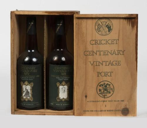 PORT: Rhinecastle Wines ''Cricket Centenary Vintage Port'', Series I in timber presentation boxes