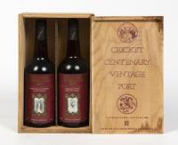 PORT: Rhinecastle Wines ''Cricket Centenary Vintage Port'', Series III in timber presentation boxes