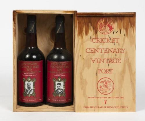 PORT: Rhinecastle Wines ''Cricket Centenary Vintage Port'', Series V in timber presentation boxes