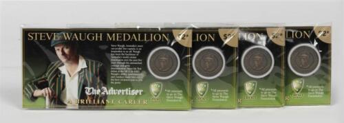 STEVE WAUGH: Four Steve Waugh medallions from the Advertiser newspaper