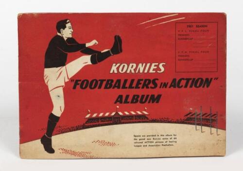 KORNIES TRADE CARDS: A complete collection of Kornies trade cards in 'Kornies Footballers in Action Album' 1950