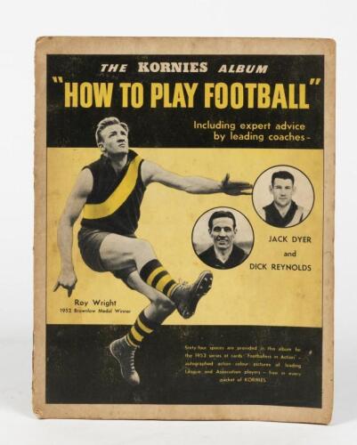 KORNIES TRADE CARDS: A complete collection of Kornies trade cards in 'How to Play Football' 1952