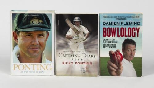 RICKY PONTING: Two books relating to Ricky Ponting, Ponting - At the Close of Play and Captain's Diary,