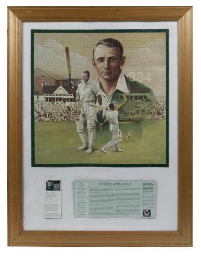 SIR DONALD BRADMAN: A framed puzzle featuring Sir Donald Bradman by Brian Clinton