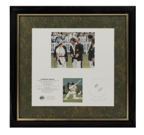 IAN CHAPPELL: A autographed photograph of Ian Chappell meeting Her Majesty the Queen from "The Great Captains" series