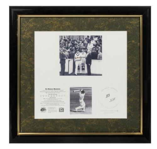 SIR DONALD BRADMAN: A autographed photograph of Sir Donald Bradman at the Oval, London, from "The Great Captains" series