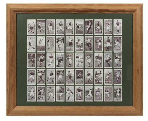 CIGARETTE CARDS: A complete window framed set of fifty 1938 W.A. & A.C. Churchman &ldquo;Association Footballers&rdquo;