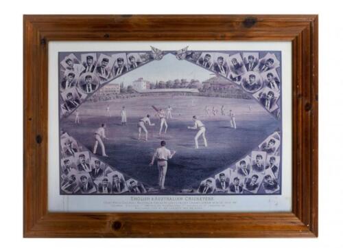 LORDS: An "English & Australian Cricketers" print after the original by John Harrop 1887