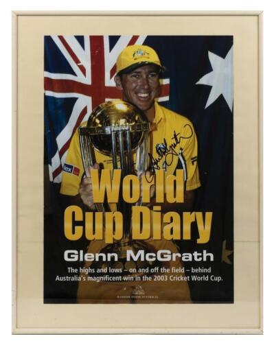 GLENN MCGRATH: A framed "World Cup Diary" poster signed by Glenn McGrath