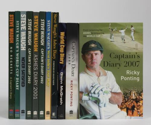 AUSTRALIAN CAPTAINS DIARIES: A collection of eleven soft cover diaries, including three autographed copies
