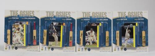ASHES: Four 'THE ASHES' mini bat and player card collection sets, numbers 1,2,5 and 6