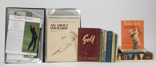 GOLF INSTRUCTION: A collection of books and a ring binder on how to play golf, including 'A STROKE A HOLE' by Pam Barton, published 1937 by Blackie & Son Ltd, 88 pages