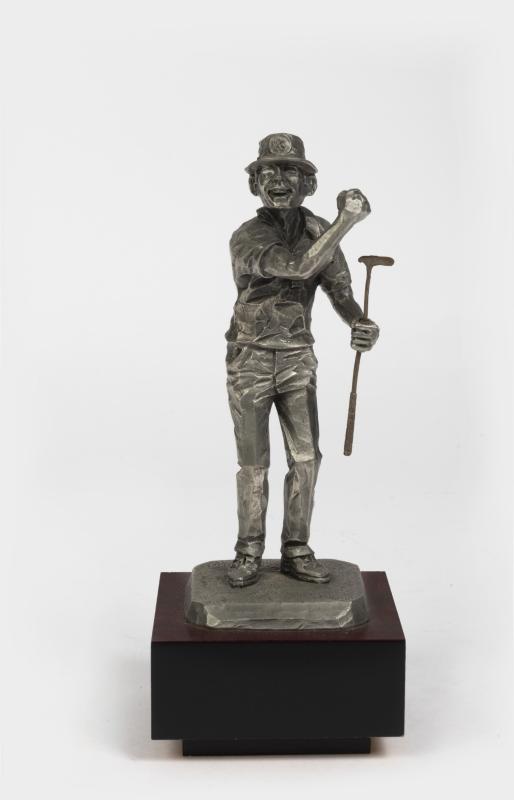 GOLF FIGURE: A pewter figure of a golfer by Philip Kraczkowski