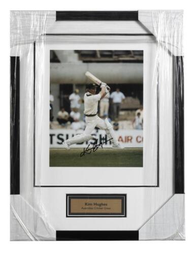 KIM HUGHES: A framed autographed photograph of Kim Hughes