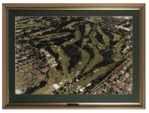AUSTRALIAN OPEN: An aerial photograph of the Australian Open Championship November at the Metropolitan Golf Club 1993 , framed and glazed, 68 x 92cm overall