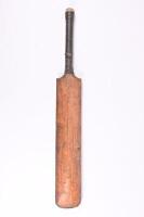 SIR DONALD BRADMAN AND SID BARNES: An R.M. Crockett & Son cricket bat with applied silver shield imprinted with "S.C.G. 1946 D.G.B" , NOTE: Donald Bradman (initials D.G.B.) and Sid Barnes each made 234 runs at the Sydney Cricket ground (S.C.G.) which in 1 - 3