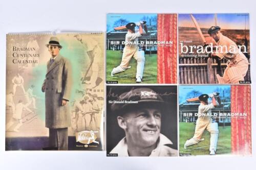 SIR DONALD BRADMAN: A collection of five Sir Donald Bradman related calendars