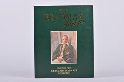 SIR DONALD BRADMAN: Two 'THE BRADMAN ALBUMS' hardback books in a green linen covered slip, volumes 1 and 2
