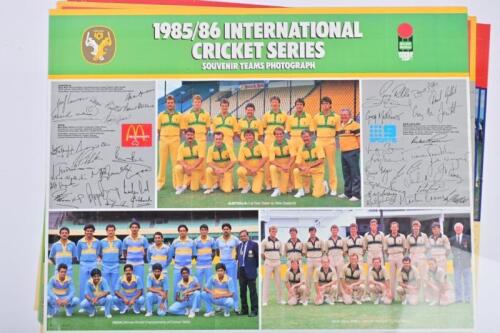 POSTERS: Five ACB "International Cricket Series Souvenir Teams Photographs" , three 1982/1983, one 1983/1984 and one 1985-1985