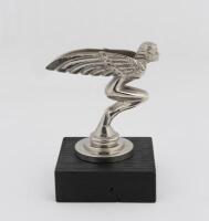 MASCOT: A French Art Deco period flying goddess "mascotte mythe de la femme ail&eacute;e" by M. Bonnot (1925) mounted on modern timber base, unsigned, 11cm high x 9.5cm wide - 2