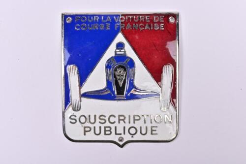 RAYMOND SOMMER RACING TEAM: A rare circa 1940s Plakette The Raymond Summer Racing Team "Pour la Voiture de Course Fran&ccedil;aise" enamel badge by Drago, Nice