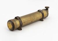 EXTINGUISHER: A Stokes Melb. cylindrical brass fire extinguisher