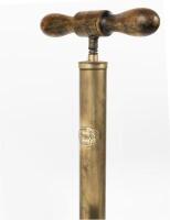 PUMP: An Edwardian timber handled and brass foot pump by Prima (Birmingham) - 2