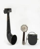 AUTOPHONE: A rare Art Deco American Autophone, the cabin unit by Motor Dictograph (17cm handle) and the chauffeur unit by Klaxon (31cm overall)