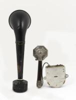 AUTOPHONE: A rare Art Deco American Autophone, the cabin unit by Motor Dictograph (17cm handle) and the chauffeur unit by Klaxon (31cm overall) - 2