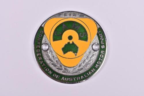 C.A.M.S: An official F.I.A 'CONFEDERATION OF AUSTRALIAN MOTOR SPORT' car badge by K.G.LUKE of Melbourne