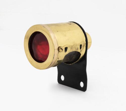 STOP LAMP: An early cylindrical brass stop lamp produced by "W.B BRUXELLES"