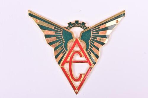 A.C.VOSGIEN: A brass 'A.C.VOSGIEN' car club badge by Drago, Paris