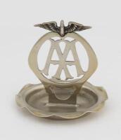 ASHTRAY: An AA members lounge ashtray in nickel plate on brass - 2