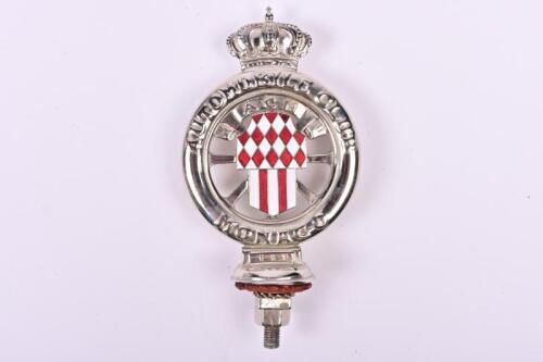 MONACO: A 'Monaco Automobile Club' 1930s car badge. Membership number '681'