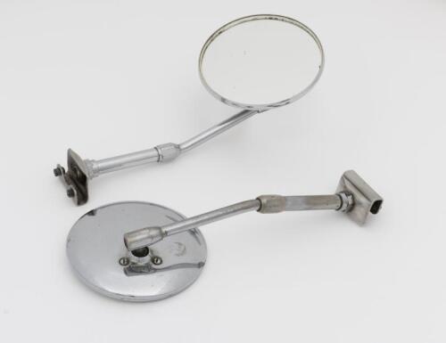 MIRRORS: A pair of Australian Wibroc rear vision mirrors, 23cm long, 9.5cm mirror diameter