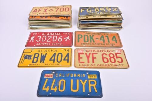 U.S NUMBER PLATES: A near complete set of 48 North American number plates