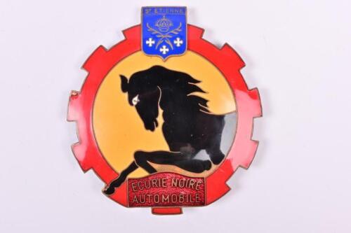 ECURIE NOIRE AUTOMOBILE: A 'ECURIE NOIRE AUTOMOBILE' car badge by A.AUDIO, LYON