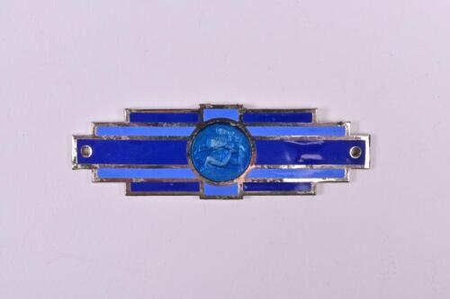 ST. CHRISTOPHER: A small French dash mounted enamel St. Christopher badge