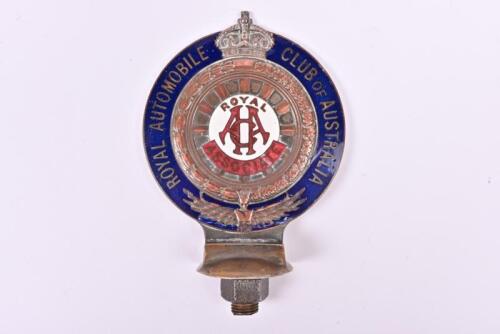 RACA: A 1920s Royal Automobile Club of Australia membership enamel badge. Numbered on reverse '1428' by Angus of Sydney
