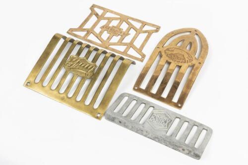 AMERICAN: Four 1920's American running board scuff plates for Chevrolet, Essex, Ford, and Whippet