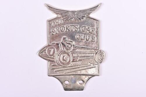 THE SPORTS CAR CLUB: A chrome plated 'THE SPORTS CAR CLUB' car badge by Birmingham Medal Co.