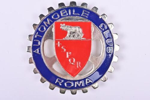 ROMA: An 'AUTOMOBILE CLUB ROMA' nickel plated car club badge