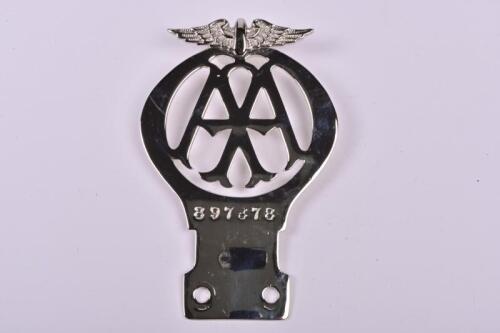 AUTOMOBILE ASSOCIATION: An Automobile Association - London car club badge. Membership Number '897878'