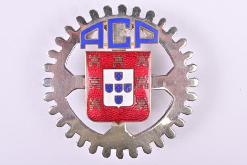 A.C.P: A 'AUTOMOVEL CLUB de PORTUGAL' car badge. Circa 1930's