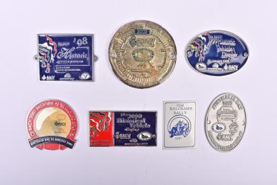 R.A.C.V: A collection of 'Royal Automobile of Victoria' badges and plaques commemorating various historic vehicle displays. Years 1998 - 2003