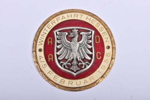 A.D.A.C: A 'A.D.A.C WINTERFAHRT HESSEN 4./5. FEBRUAR 1956' car badge by 'E.F.WIEDMANN, FRANKFURT aM'