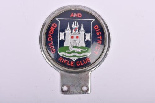 GUILDFORD RIFLE CLUB: A 'GUILDFORD AND DISTRICT RIFLE CLUB' car badge by Beaulah